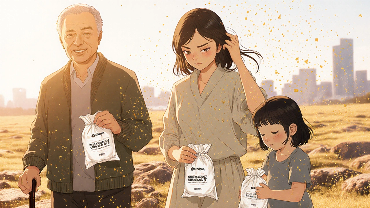 Three people healed by diatomaceous earth standing in a field of fossilized algae.