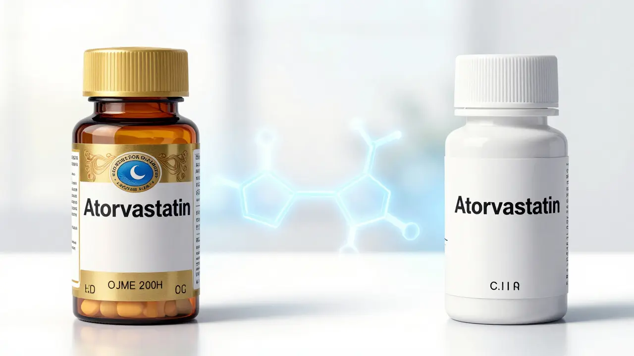 Manhua art comparing a luxury brand drug bottle and a budget generic bottle