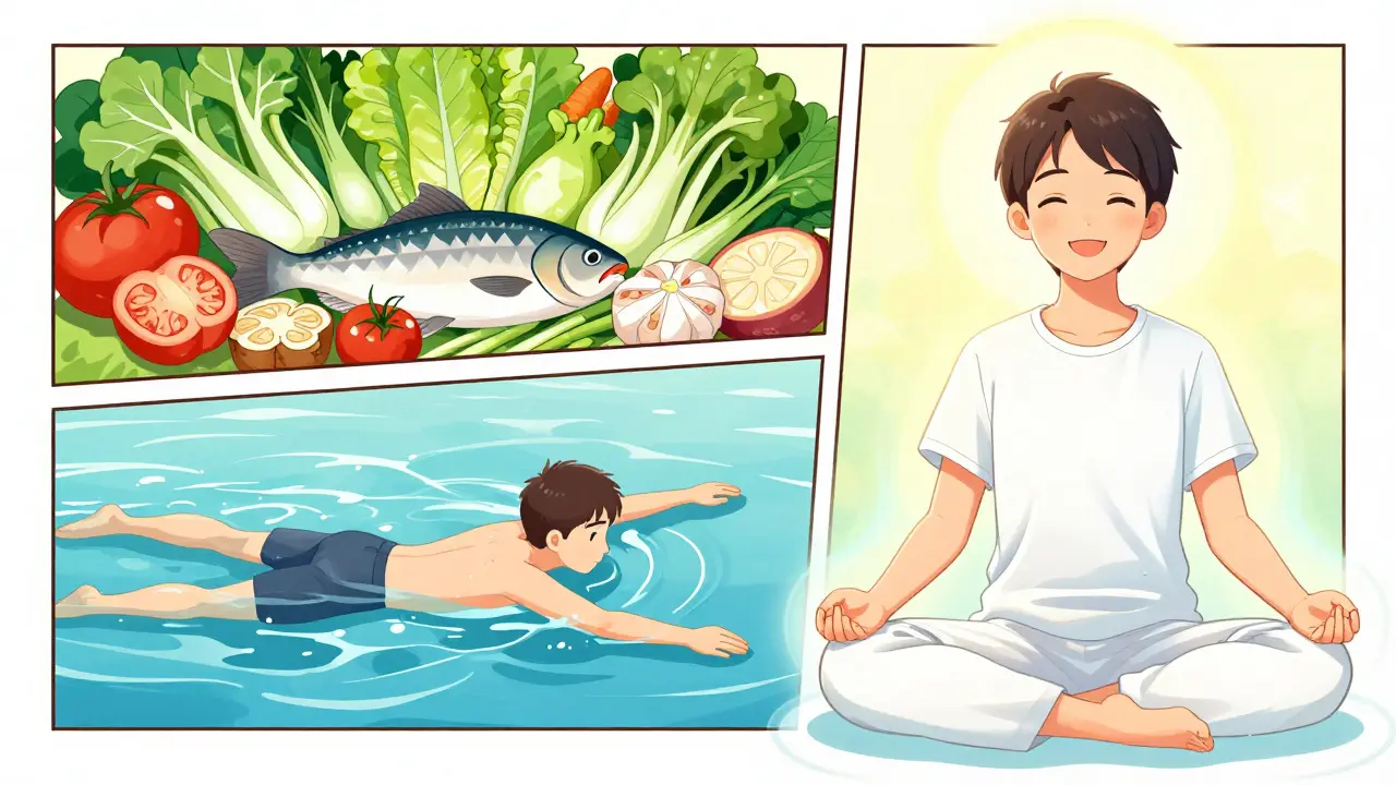 Manhua illustration of healthy lifestyle for nerve protection