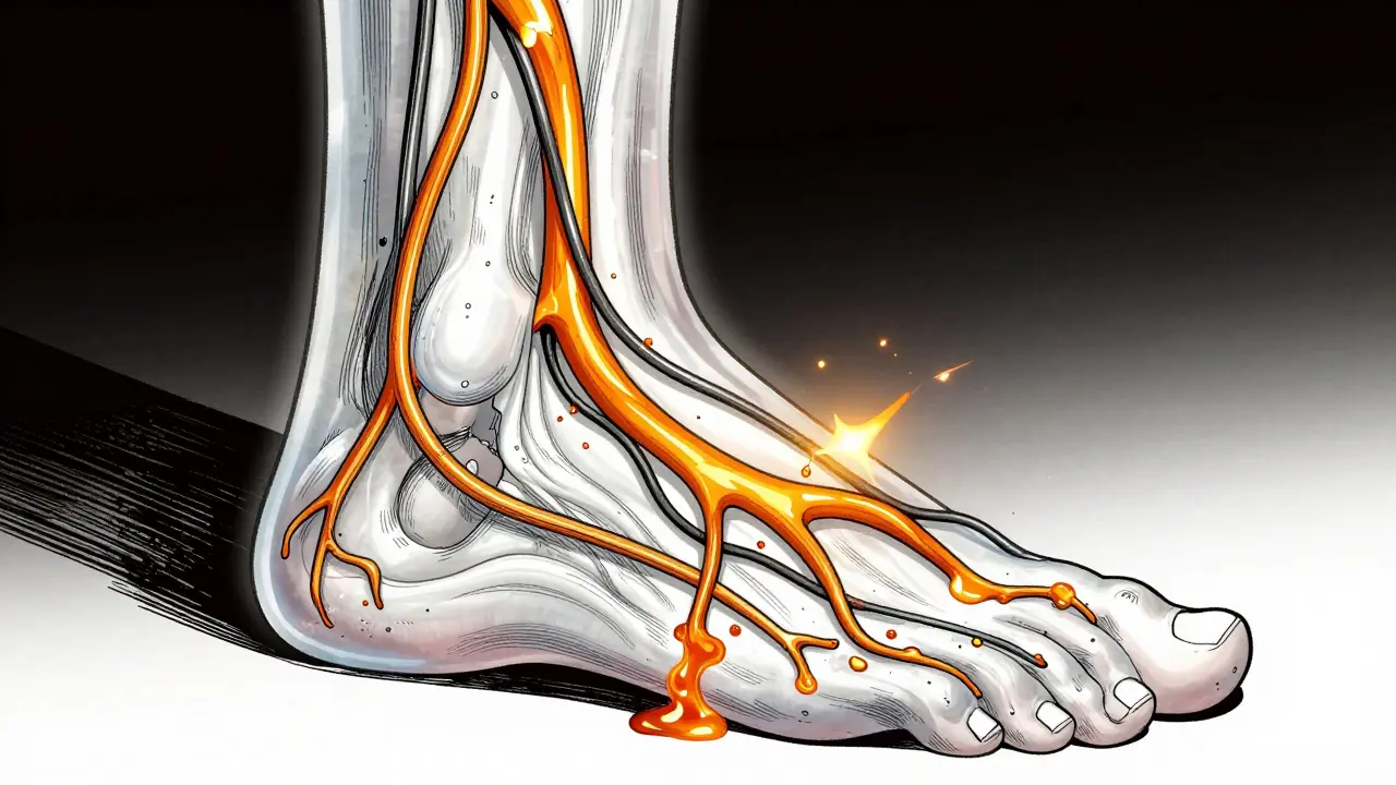 Manhua metaphor of acid corroding nerve wires in a foot