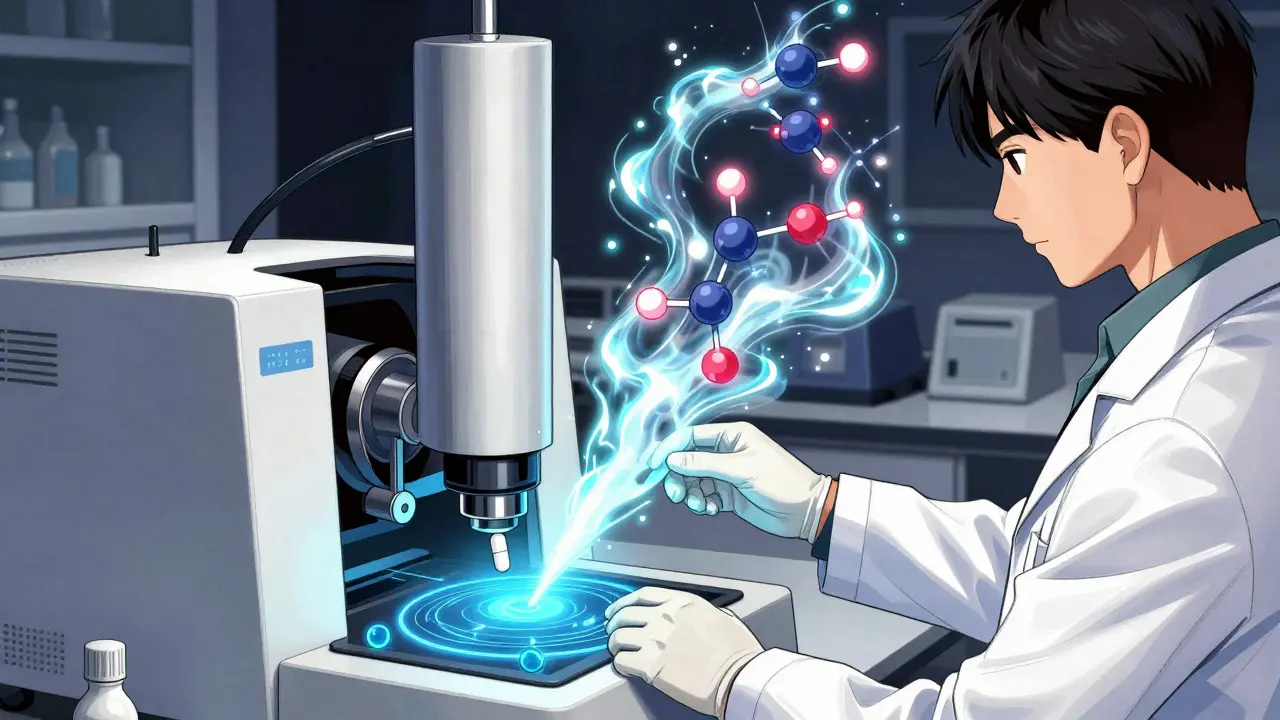 Scientists using advanced equipment to detect drug impurities
