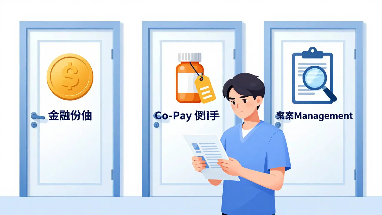 Patient choosing between different types of financial aid options